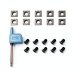 14mm Square Carbide Inserts PETSTIBLE Turning 10 Pack Screws-0